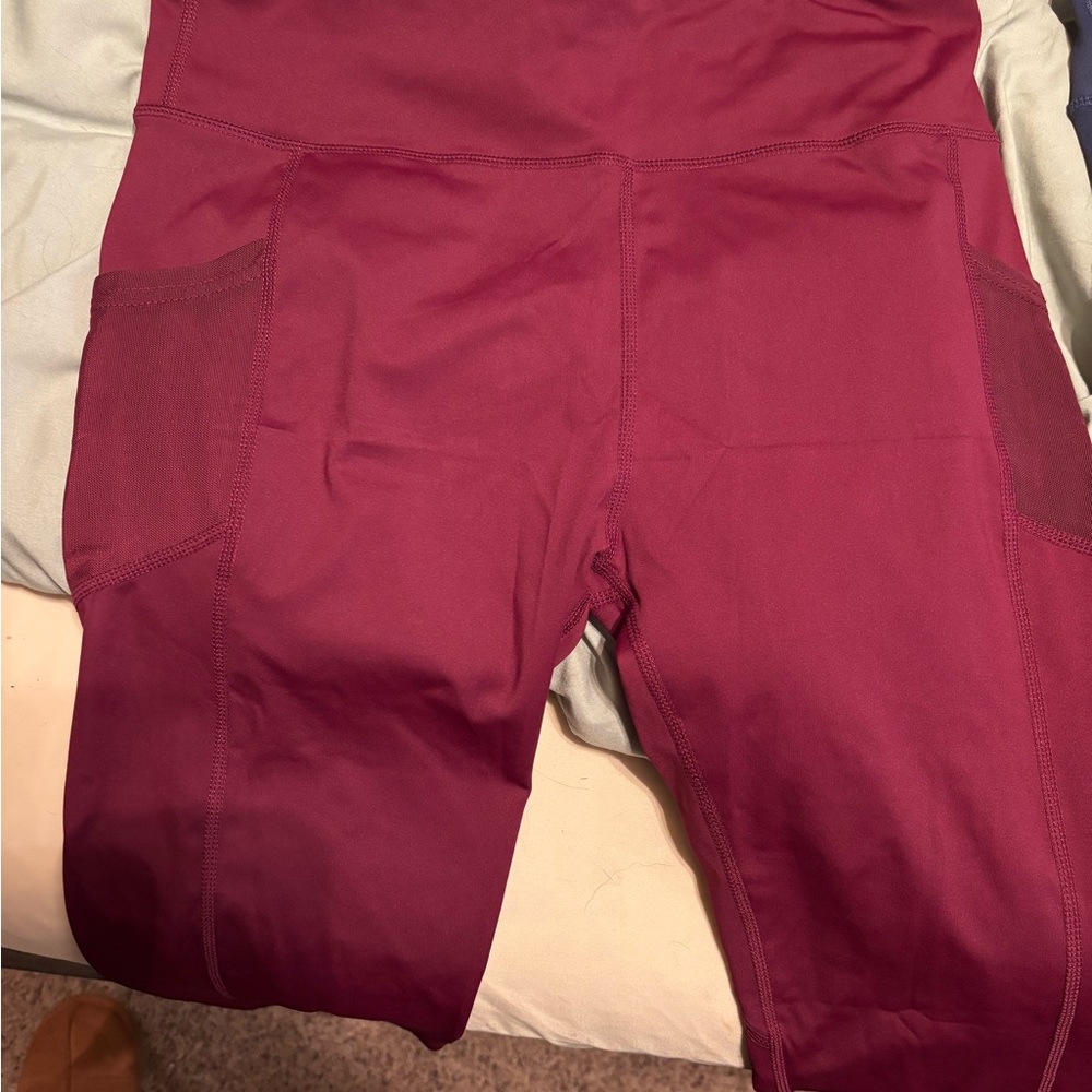 Burgundy Athletic Leggings